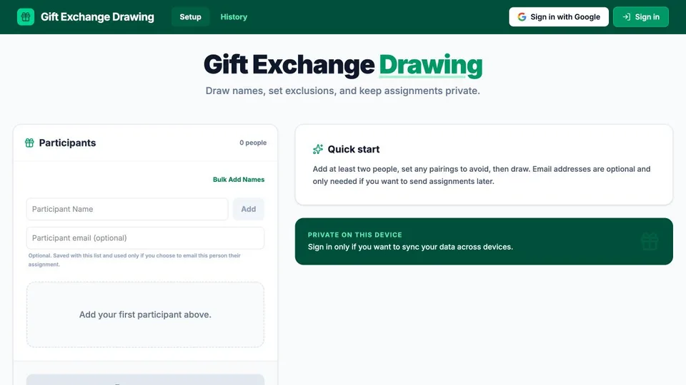 Gift Exchange Drawing product screenshot