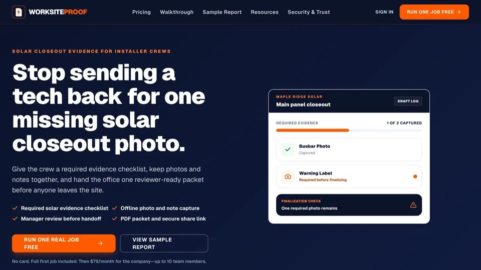 Worksite Proof product screenshot